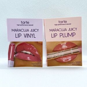 Tarte Maracuja Juicy Lip Vinyl & Lip Plump Set. Travel Size 0.0246 oz each. NWT